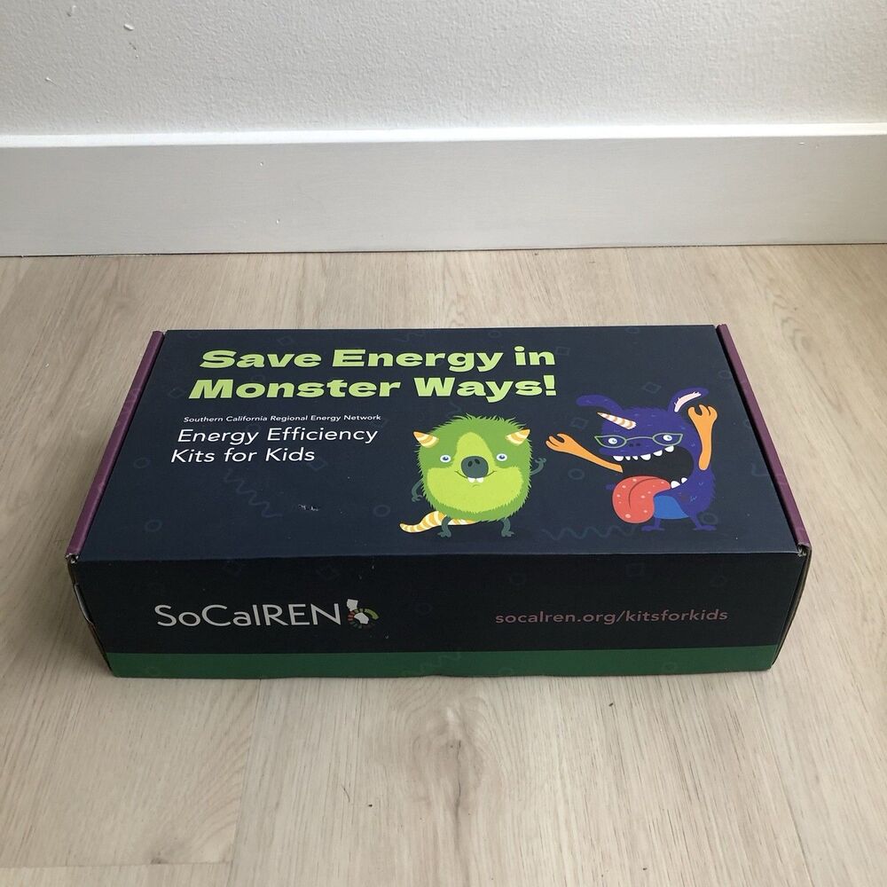 SoCalREN Kits for Kids Energy Efficiency Box Greenlite Bulbs Showerhead New